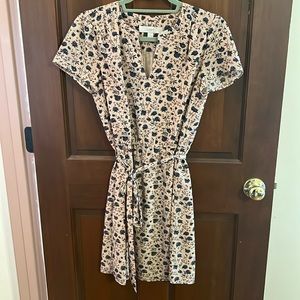 Ann Taylor LOFT tan floral dress XS